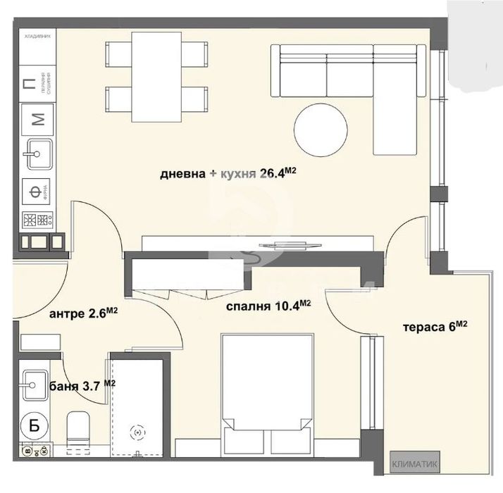 Продава се Двустаен апартамент в Стара Загора, Аязмото - 64 кв.м за 1499 €/кв.м - Снимка #3