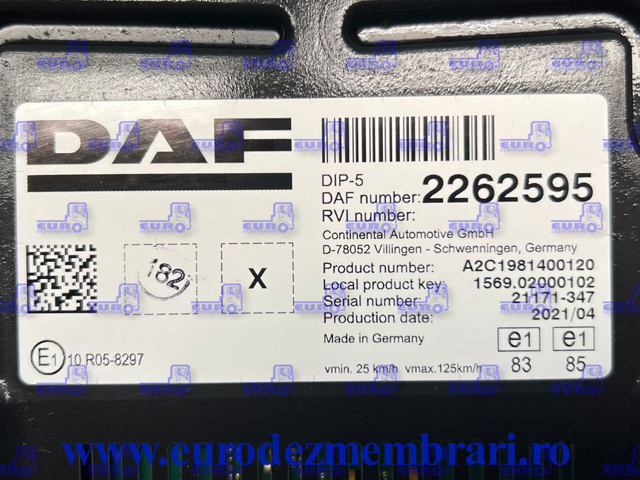 element bord ceas bord daf xf 2262595; 1958084; 1973169; 1833384;