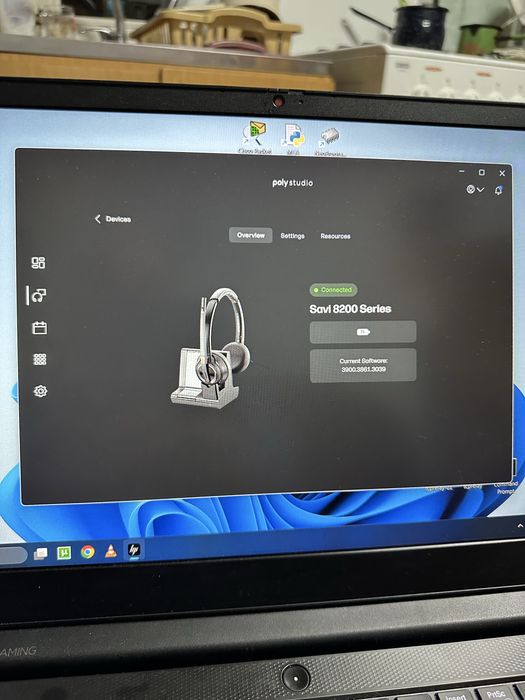 Căști call-center Plantronics Poly savi 8200 cu bază