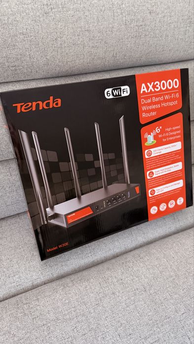 Router Tenda W30E AX3000, 4xRJ45 1Gbps 1xUSB WiFi 6, 2.4-5GHz, 3000 Mbps, 200 utilizatori