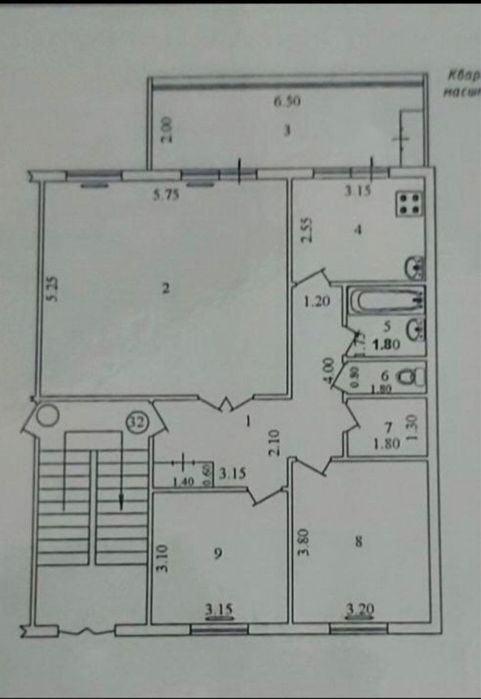Продается квартира в Яшнабадском районе Тузел-2. 4х комнатная 92м2.