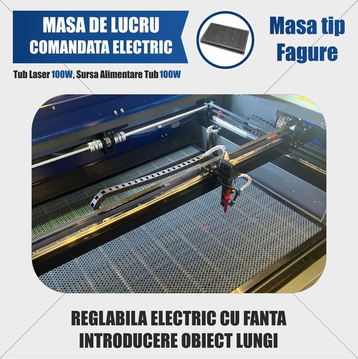 Gravator Laser KL-9060- 100W - 900x600mm RUIDA - Ghidaj Axe LINIAR