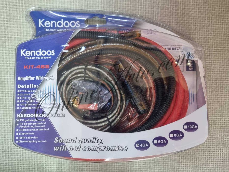 16 квадрата комплект кабели за усилвател (авто музика+ бушон)