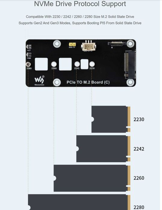 Adaptor SSD M.2 NVME pentru Raspberry Pi 5