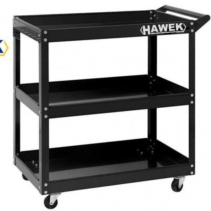Количка за инструменти с три рафта – СИНЯ И ЧЕРНА HAWEK