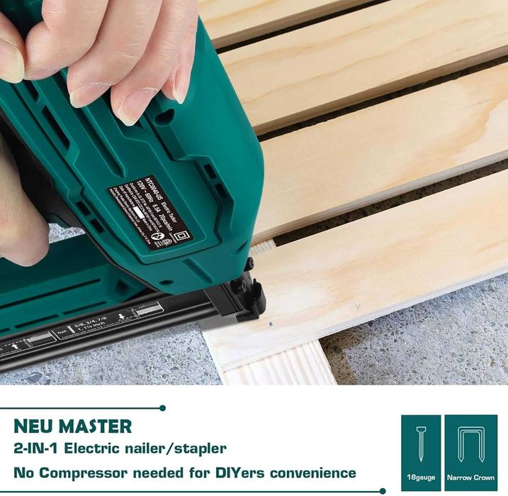 Pistol electric de cuie și capse NEU MASTER NTC0040 – 2 în 1, pentru tapițerie și prelucrare lemn, recondiționat