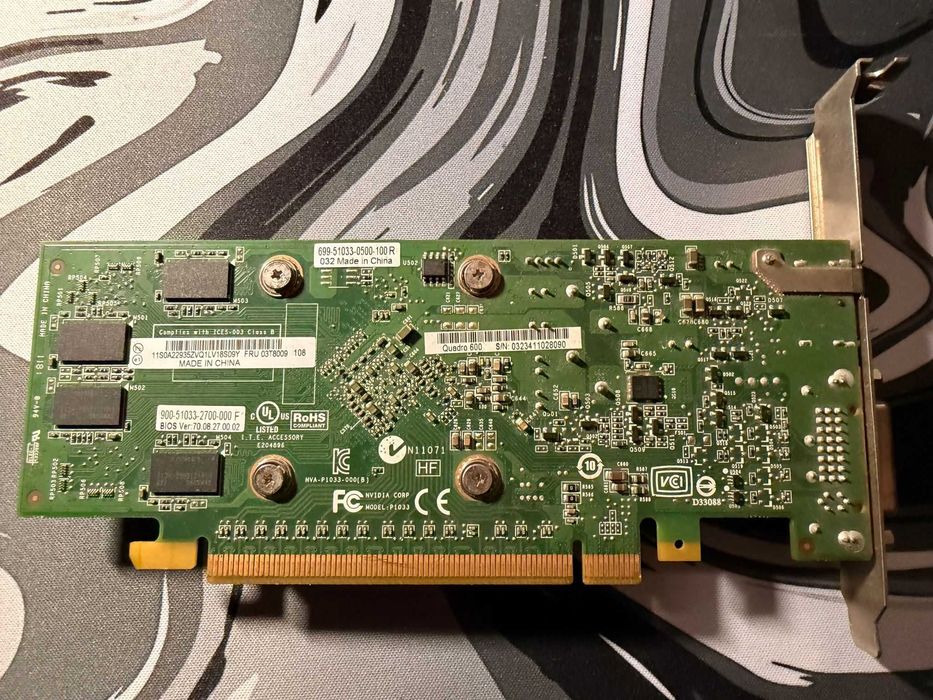 Placă video NVIDIA Quadro 600 1GB DDR3