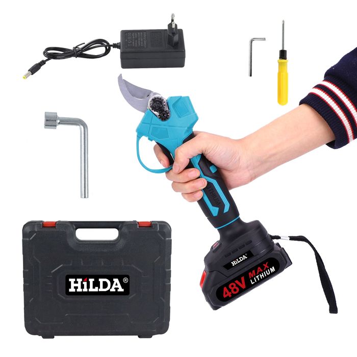 Акумулаторна лозарска ножица 48V/8Ah с литиевойонни батерии