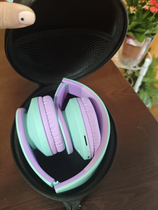 Слушалки PowerLocus P2 (детски, безжични, синьо-лилави)