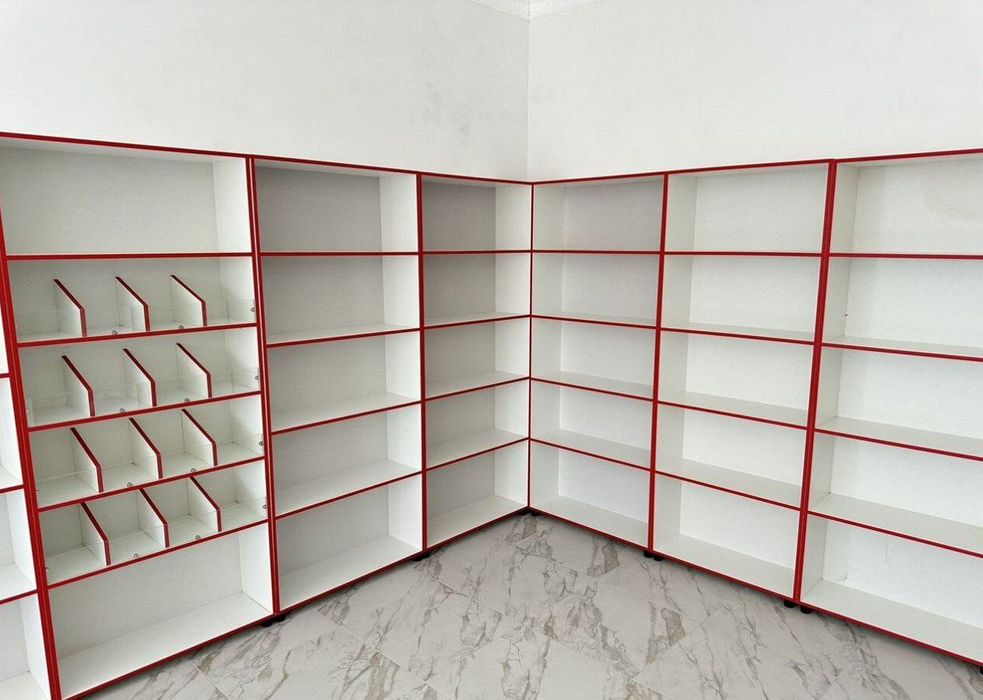 Magazin stilaj polka vitrina uchun mebel