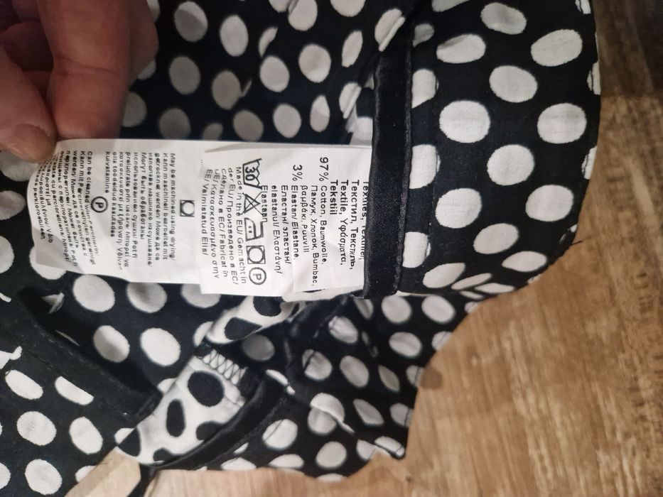 Lucy Fashion - Елегантен панталон на точки черно с бяло