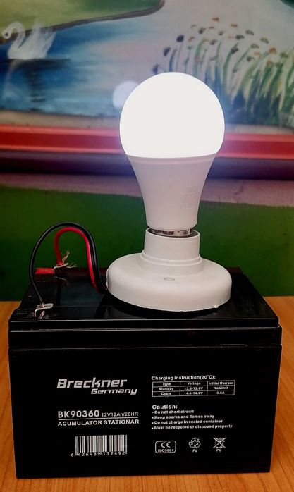 12V - 12 Ah Baterie / Acumulator Ideal Perntru Iluminat Fara Retea Electrica