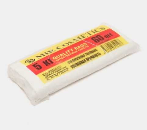 Пакеты типа майка, MIR COSMETICS, 5 кг, белый, 60 шт, Суппер