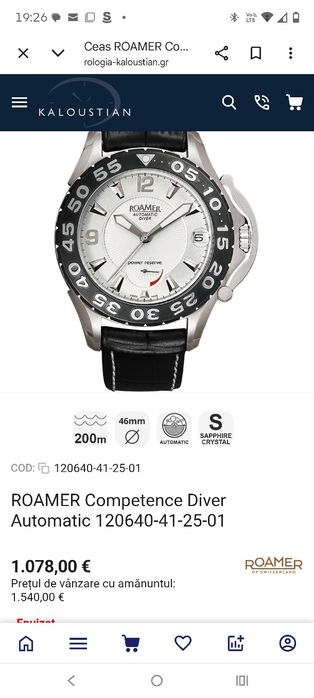 Ceas Roamer Compentence Diver Automatic