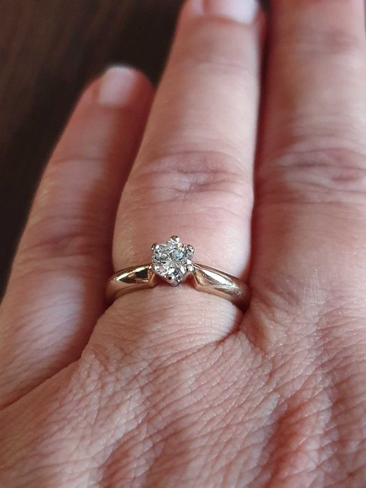 Solitaire logodna cu diamant natural 0,5ct