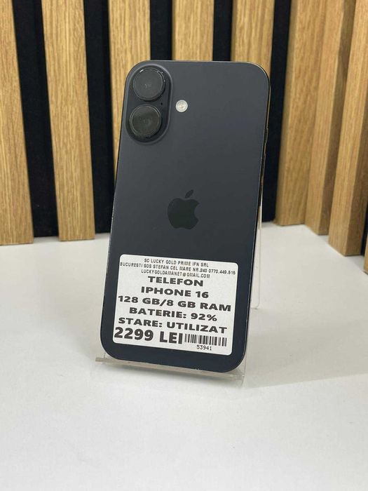 Iphone 16 / 128 GB 92% BAT / Factura / Garantie #53941