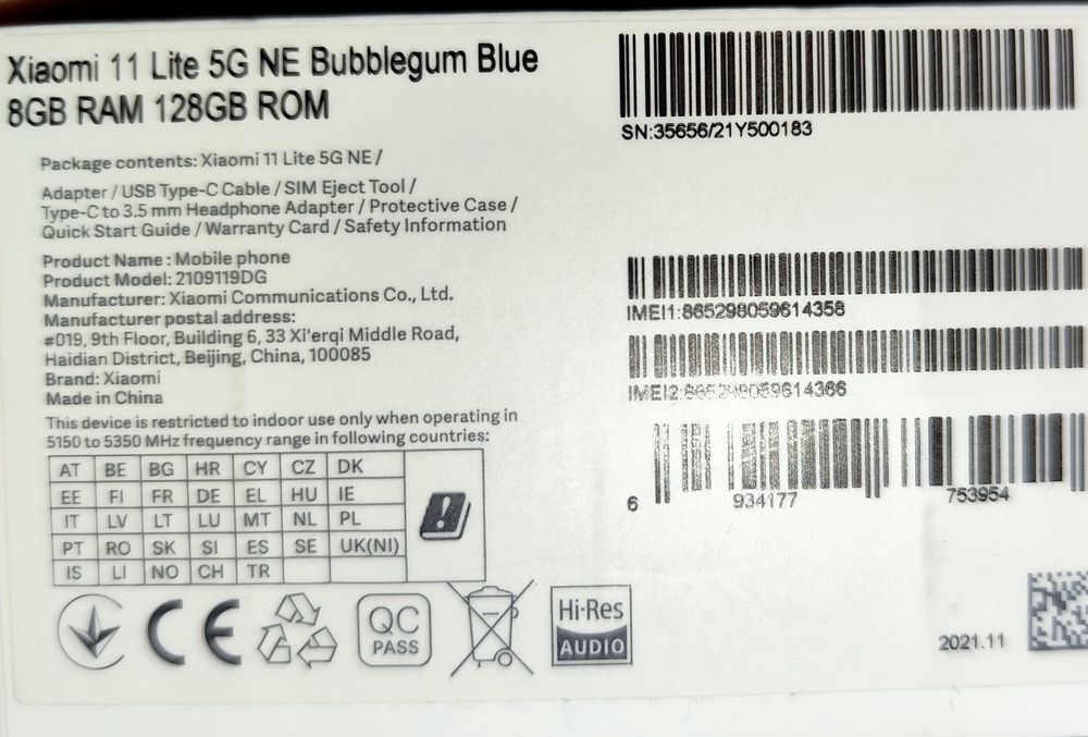 Xiaomi Mi 11 lite 5G NE