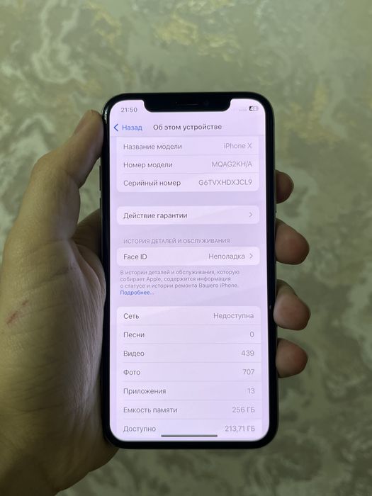 Iphone X 256gb sotilmoqda