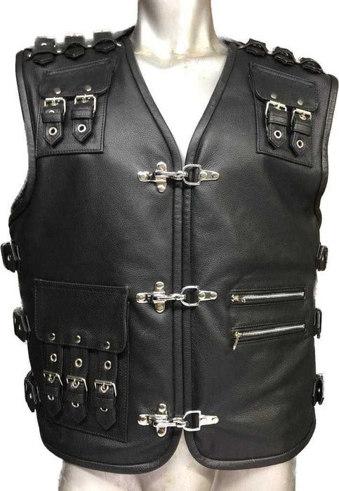 елек MotoMall Terminator 2023! рокерски елек кожа естествена