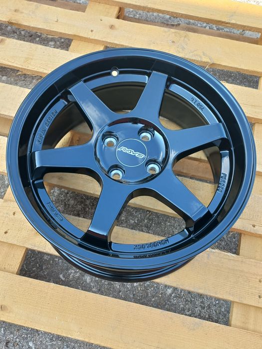 17.4x100 Rays t37 Volk Racing 7.5ж ет35 vw opel honda suzuki bmw e30 Piano Black.