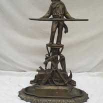 Suport de unbrele sau de ustensile semineu din bronz vintage