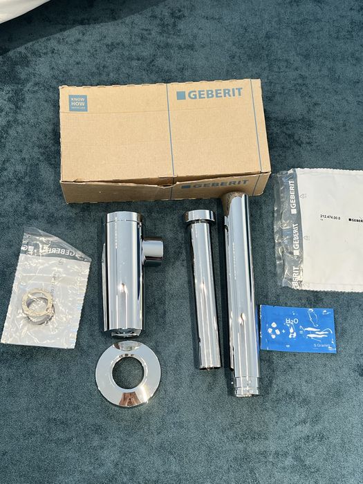 Sifon pentru lavoar Geberit 40 mm cromat, nou