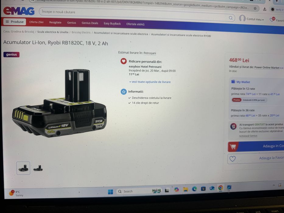 Acumulatori Ryobi 1,5 Ah noi