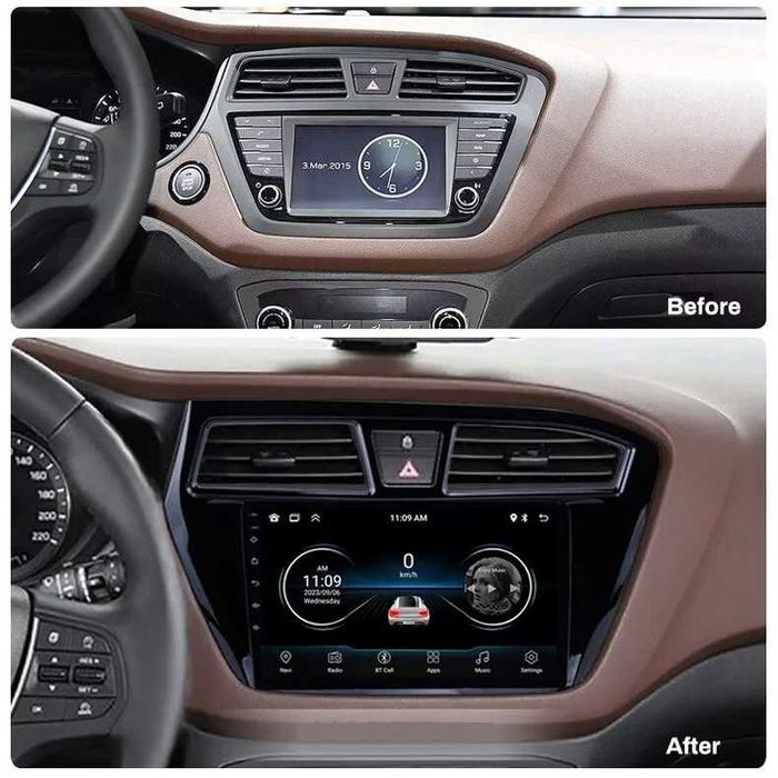 Мултимедия за Hyundai I20 Двоен дин Навигация дисплей Android i20 GPS