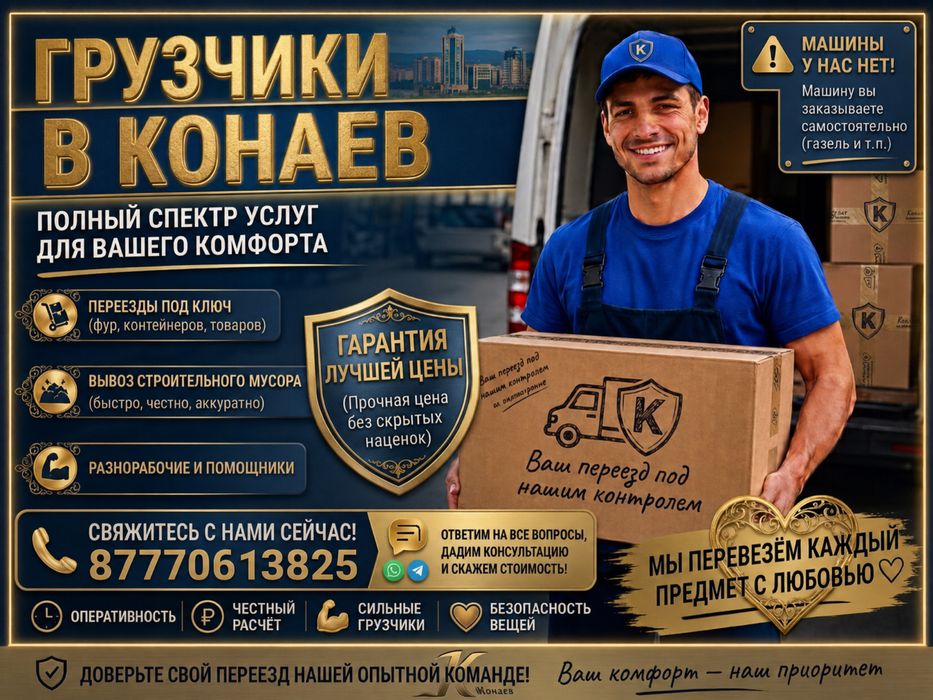 грузчики в г.Конаев
