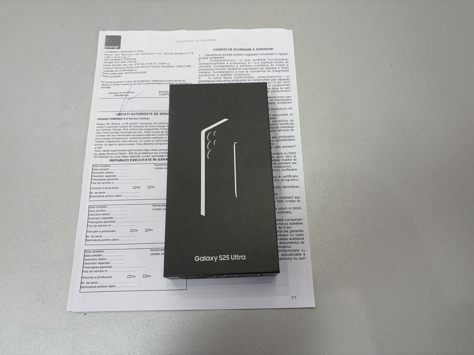 Samsung Galaxy S25 Ultra, 512 GB, 12 GB RAM, Titanium WhiteSilver, nou