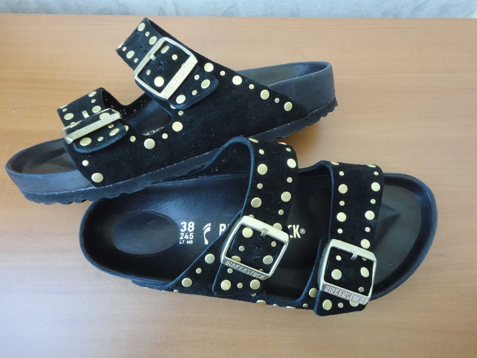 N38,5 Birkenstock/нови/естествена кожа/чехли