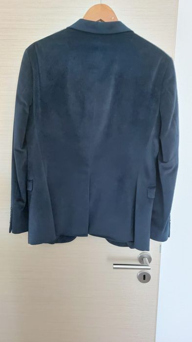 Sacou catifea culoare albastra