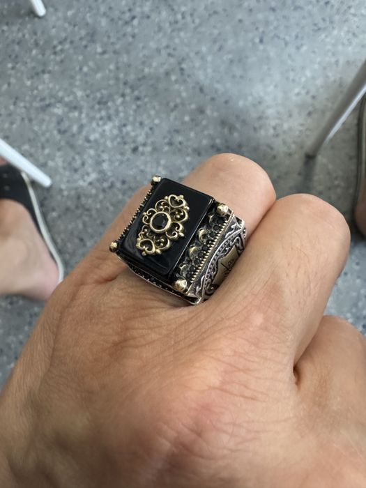 Кольцо мужское серебро