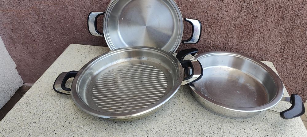 Tigaie inox cu fund dublu