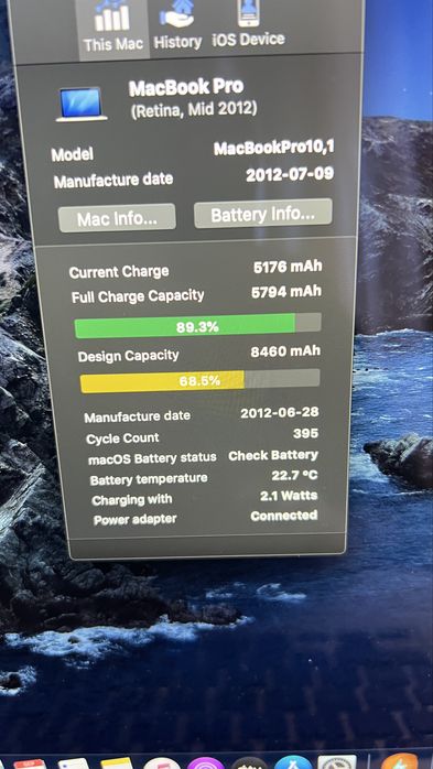 Macbook pro  15 Retina 2012
