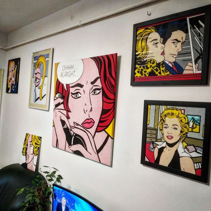 Tablou 50x40 acrylic / panza - replica Roy Lichtenstein