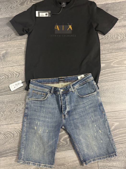 Compleu barbati Armani blugi si tricou