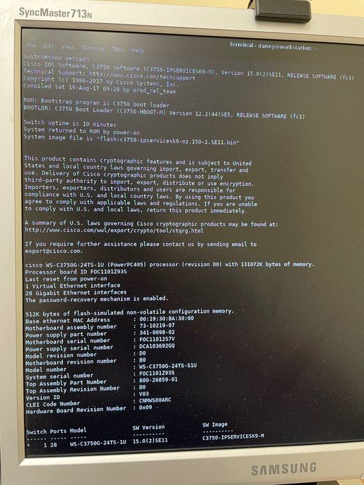 Гигабитов Суич Cisco Catalyst 3750G