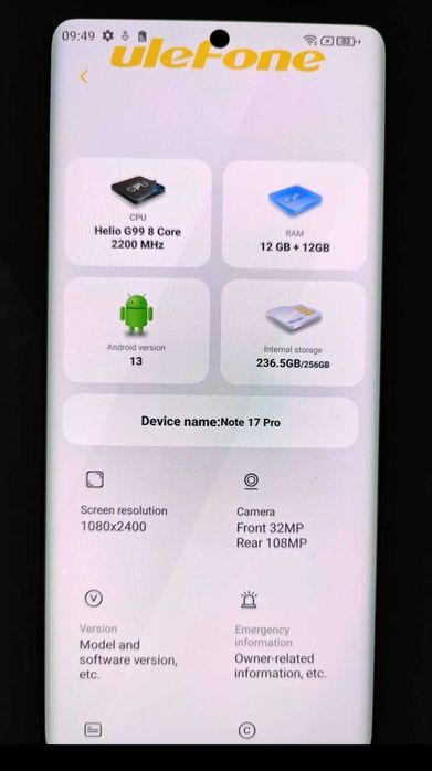 Telefon Ulefone note 17 pro