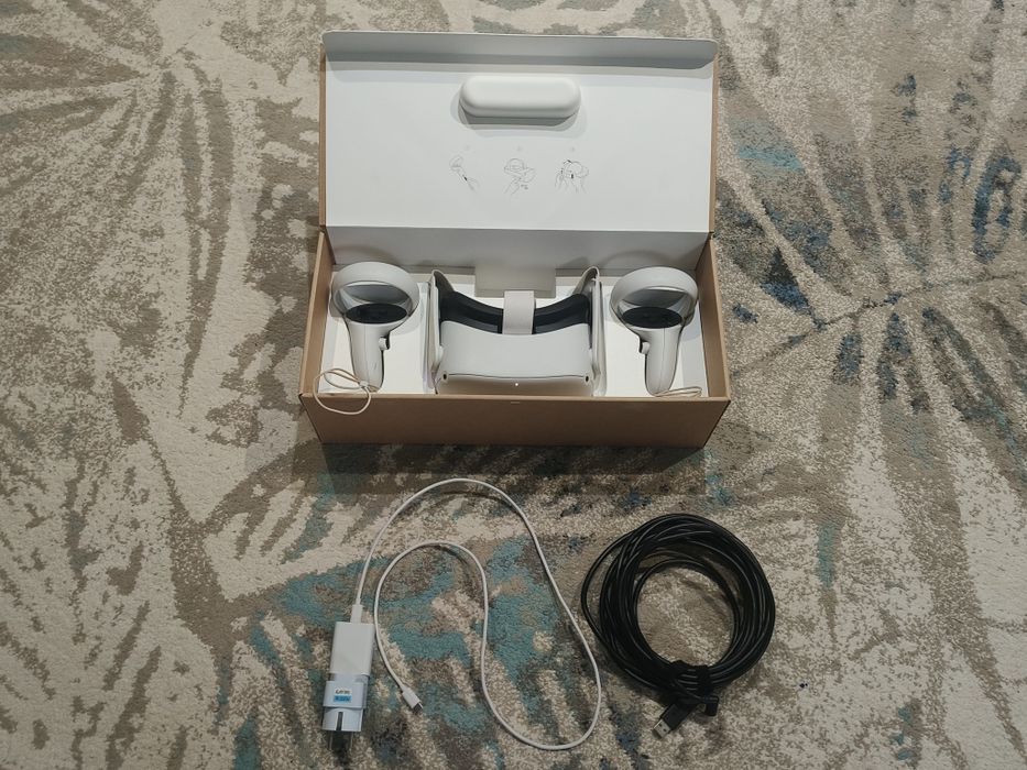 Oculus Quest 2 128GB VR + cablu PC + încărcător + adaptor