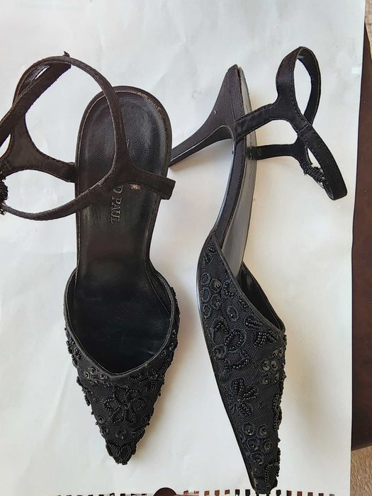 Pantofi eleganți Edward Paul cu toc stiletto, negri, mărimea 37