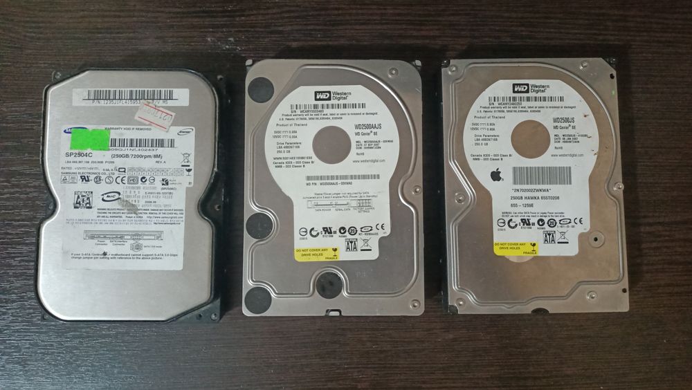 Жёсткие диски 1тб, 500гб и 250гб