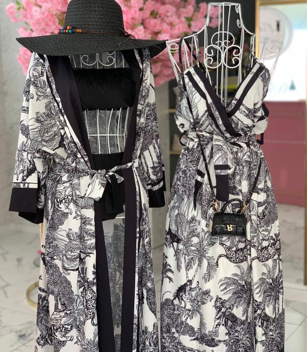 Нов плажен халат кафтан кимоно с колан LBD Avin