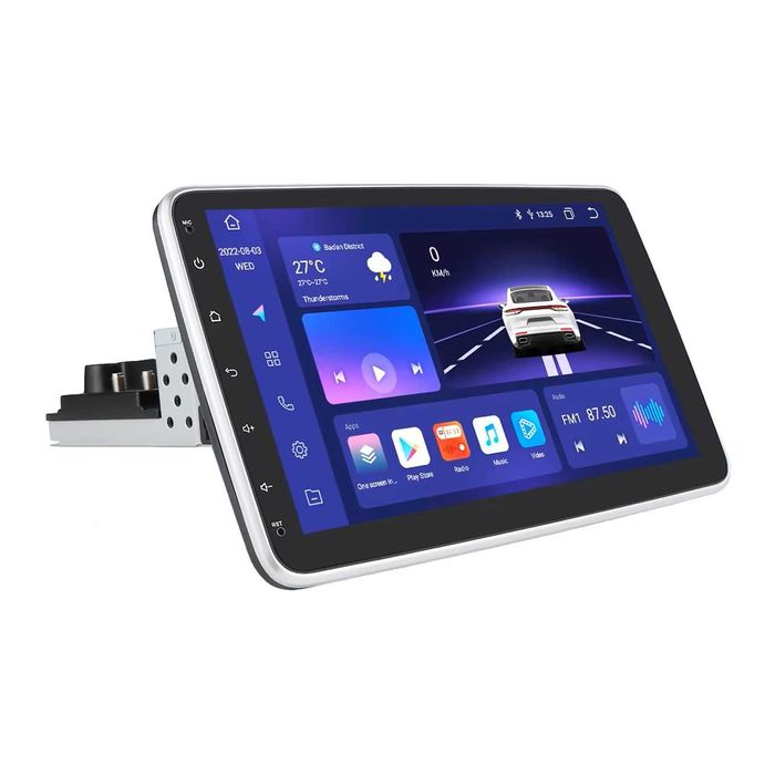 1 DIN Android 15 мултимедия (андроид) 10.1" | CarPlay, въртящ дисплей 1 дин