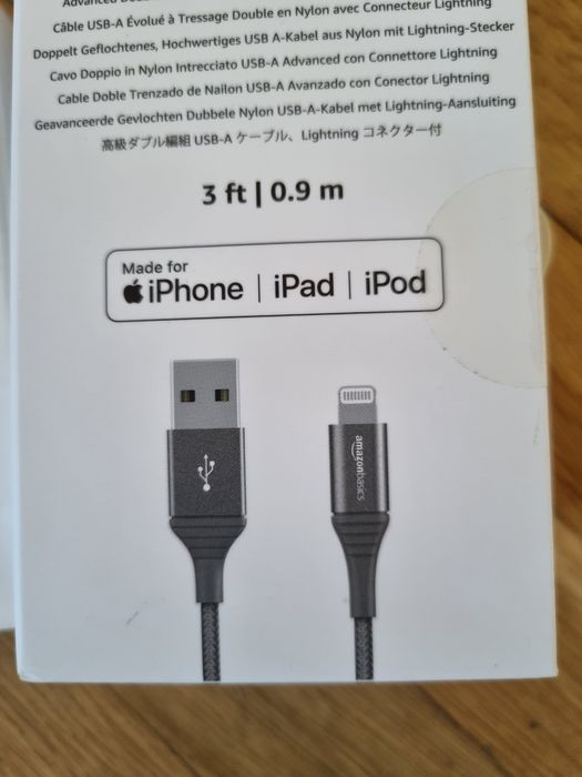 Cablu USB-A , iPhone, iPad,iPod Amazon Basics ,împletitură dublă din nailon