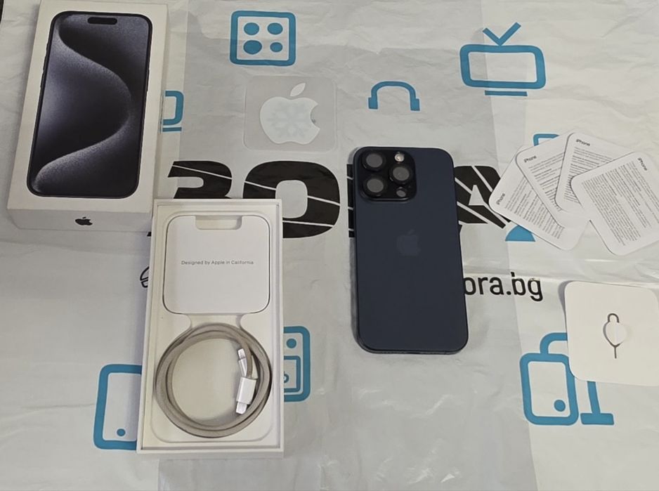 КАТО НОВ 512GB iPhone 15 Pro ЗОРА Гаранция 2026 Blue / Син