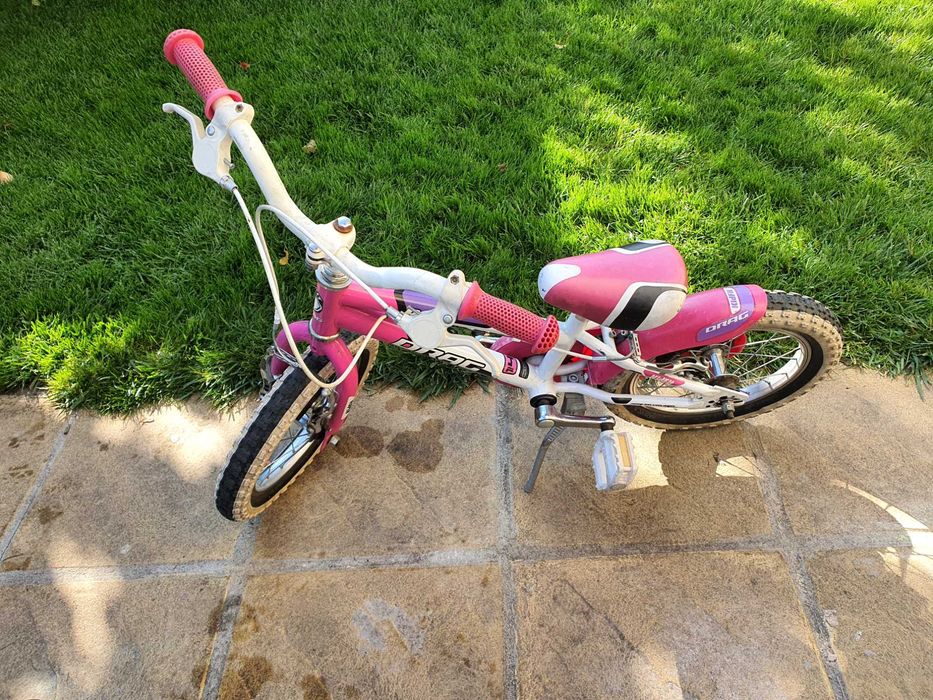 Детски Drag Rush 14 велосипед - розово/бяло