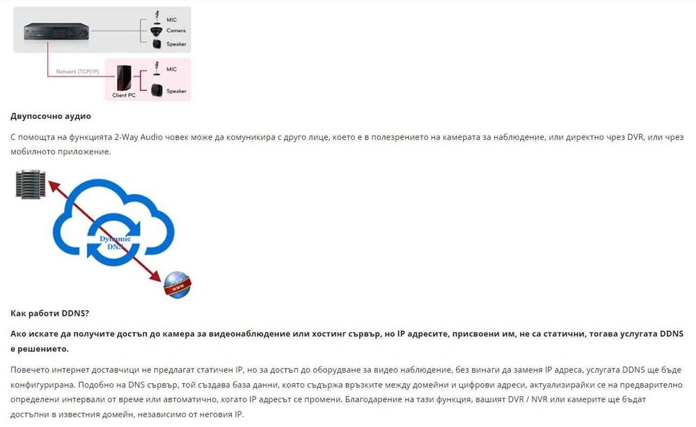 Компютърни Инженерни Услуги DAHUA Hikvision Системи за Видеонаблюдение Висококачествени Камери с Перфектно Цветно Дено-Нощно Виждане до 80 Метра EXIR
