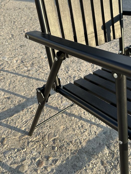 Сгъваем стол – метал и пластмаса – черен