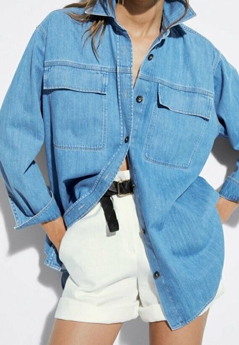 Джинсовая рубашка massimo dutti